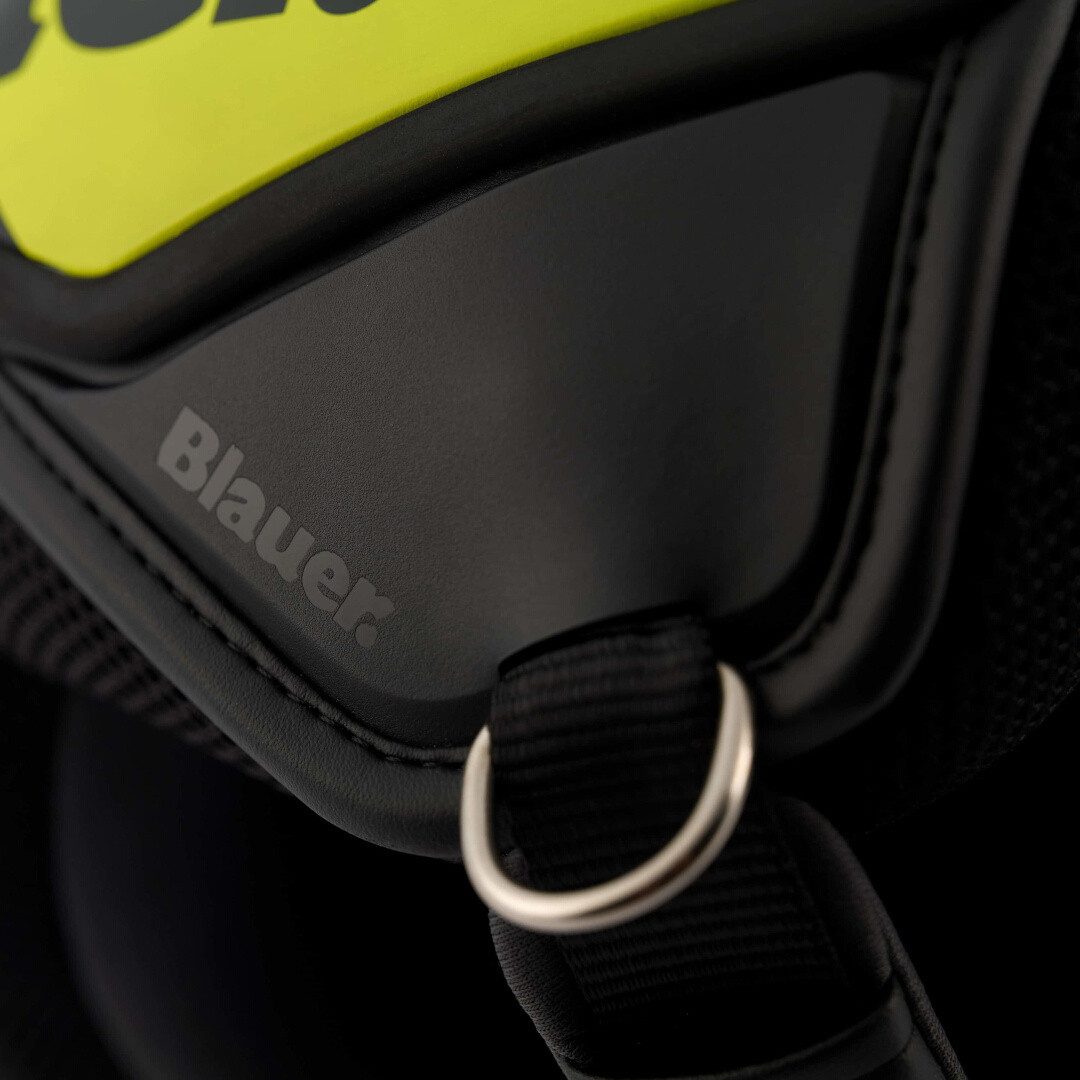 Blauer Motorradhelm BET HT Jethelm, integriertes Sonnenvisier