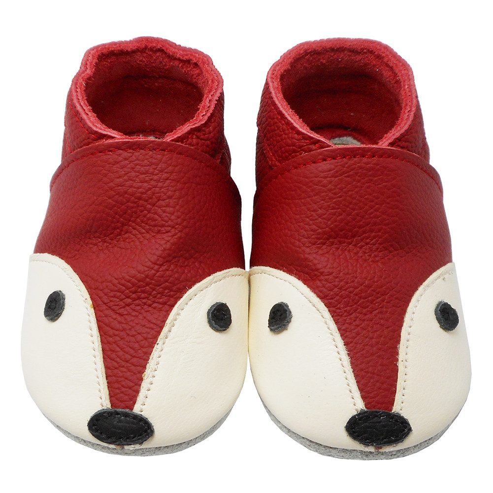 Yihakids Baby Krabbelschuhe Lauflernschuhe Hausschuhe Lederschuhe Fuchs Krabbelschuh (weiches Leder)