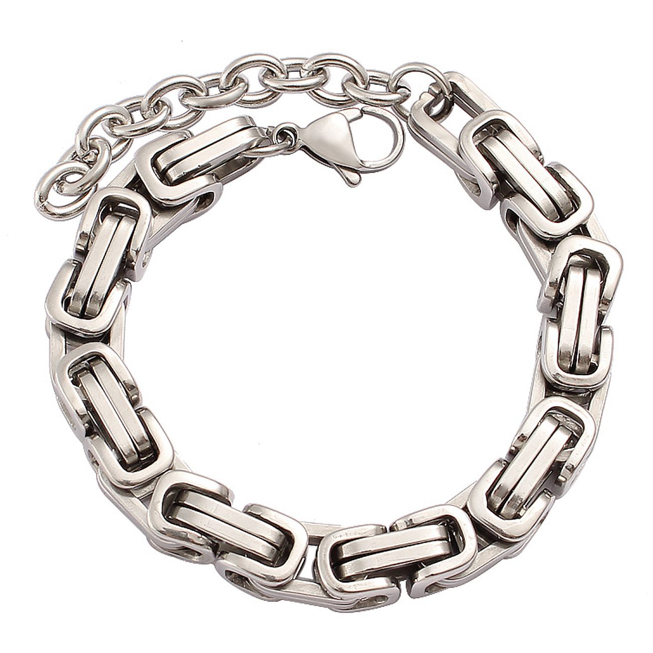 KARMA Königsarmband Armband Edelstahl Herren Damen 17+4 cm einstellbar PVD beschichtet (Silber Stahlschmuck Hypoallergen wasserfest, Breiten 4/5/6/8 mm, sicherer Karabinerverschluss), Herrenarmband Damenarmband Lange Haltbarkeit