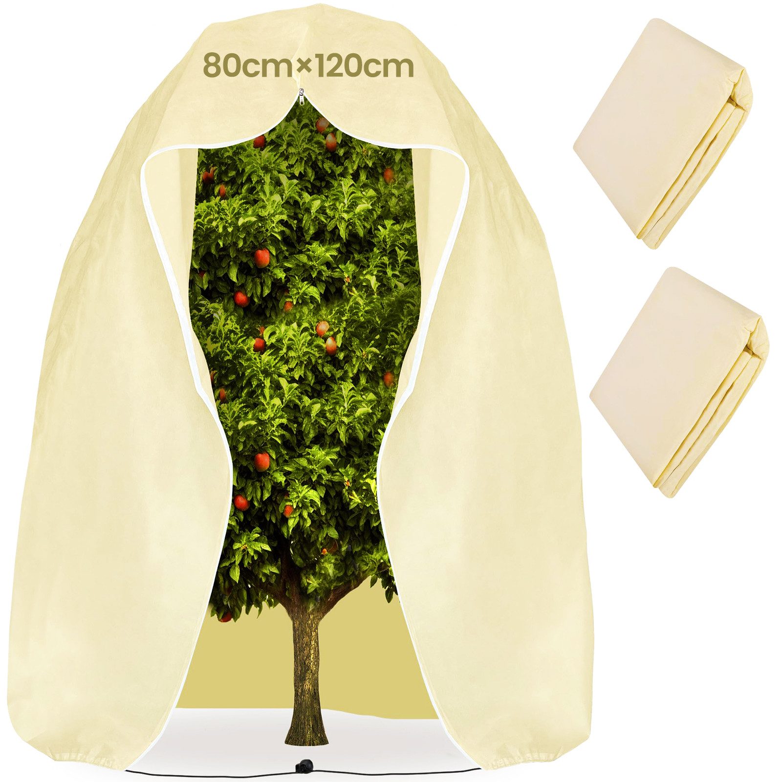 Bundviel Winterschutzvlies 2-Stück-Set:80*120CM Pflanzen-Frostschutz-Vlies (Bäume, Winterschutz)