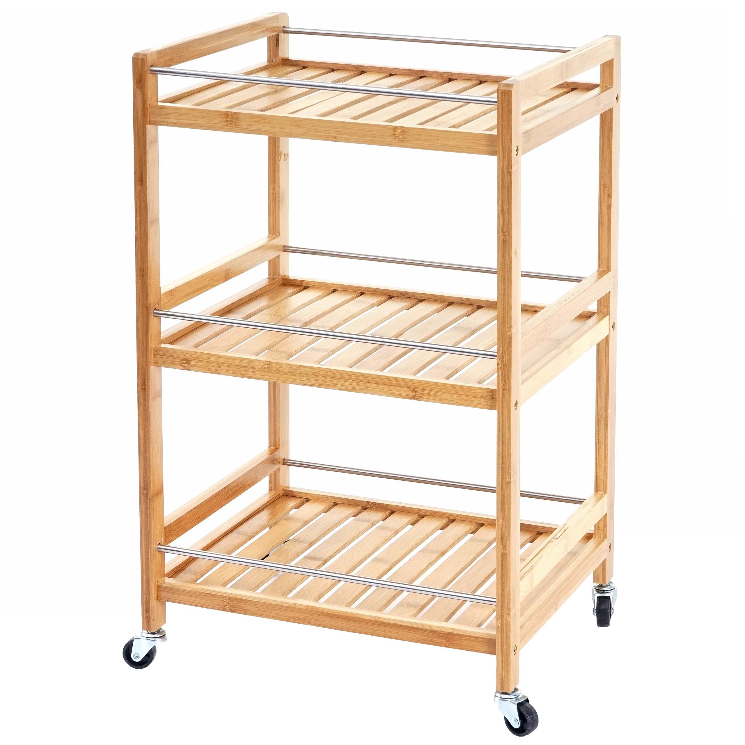 MCW Regalwagen MCW-D91, Rollen um 360° drehbar, Leichte Montage, 4 Rollen, 3 Ablageflächen