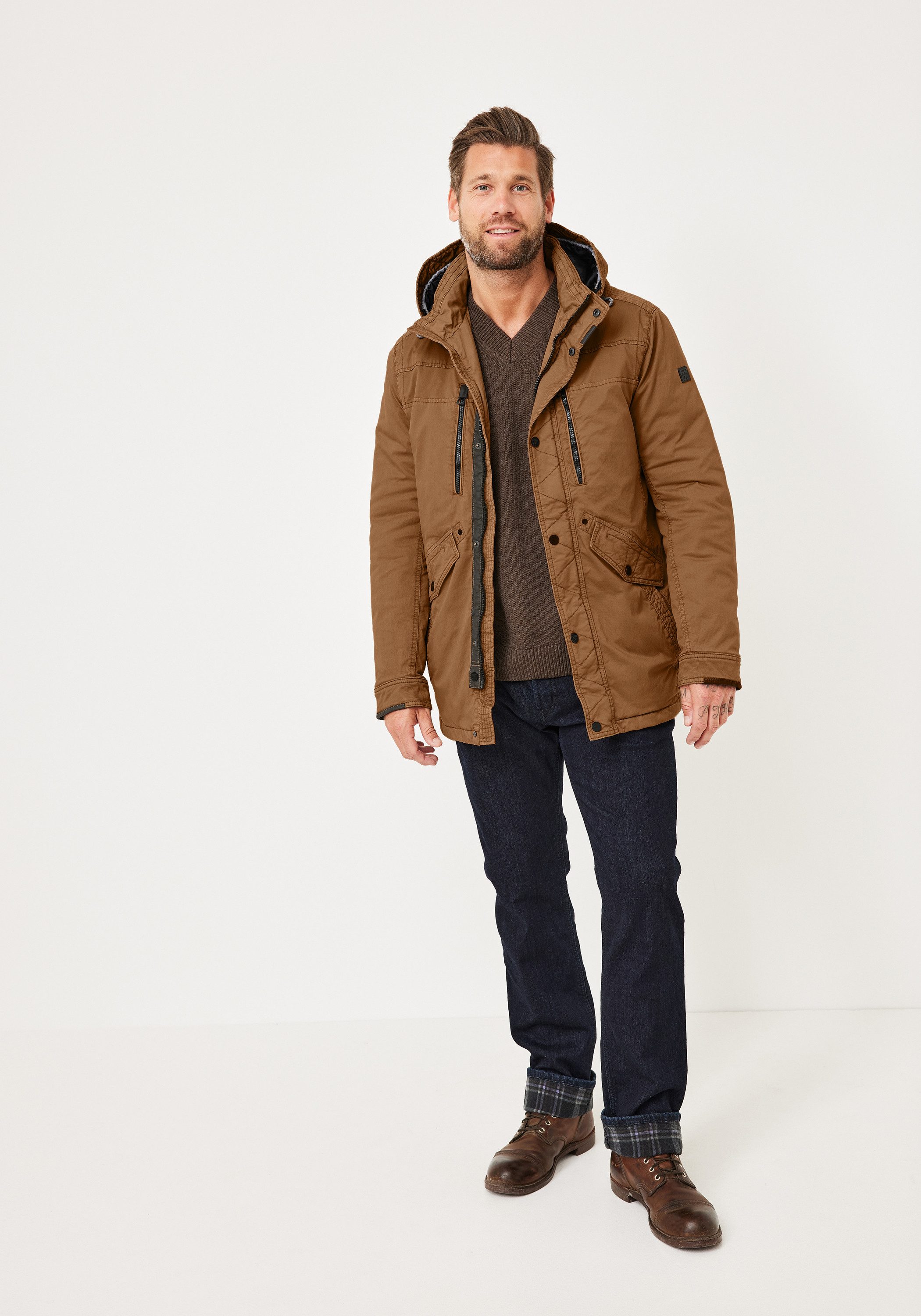 Redpoint Parka KORWIN Baumwoll-Parka mit abnehmbarer Kapuze und Stretch