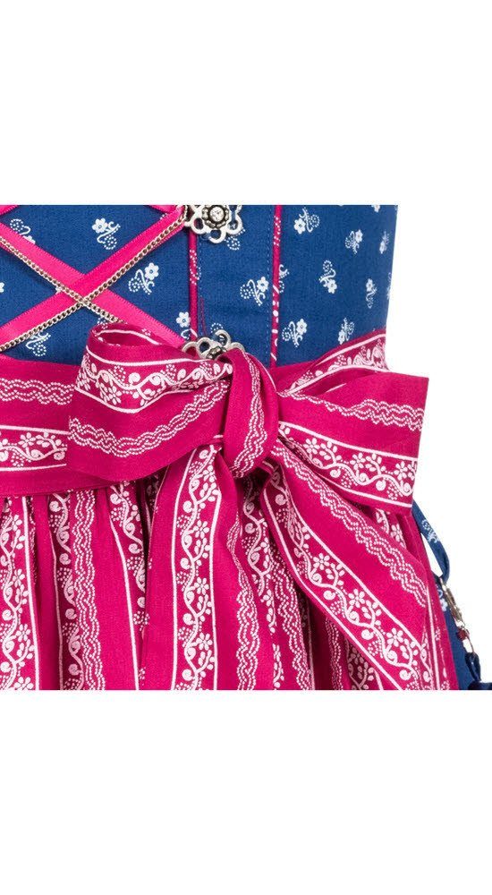 Dirndl - Kleid und Dirndl mit Dirndl Schürze) bayerischen Tracht Bluse 3-tlg., Blau (Dirndl traditionellen Nübler im Trachten, Trachtenmode Kinder Kinder Stil im Kinder Mädchen DEMI, Stil Set