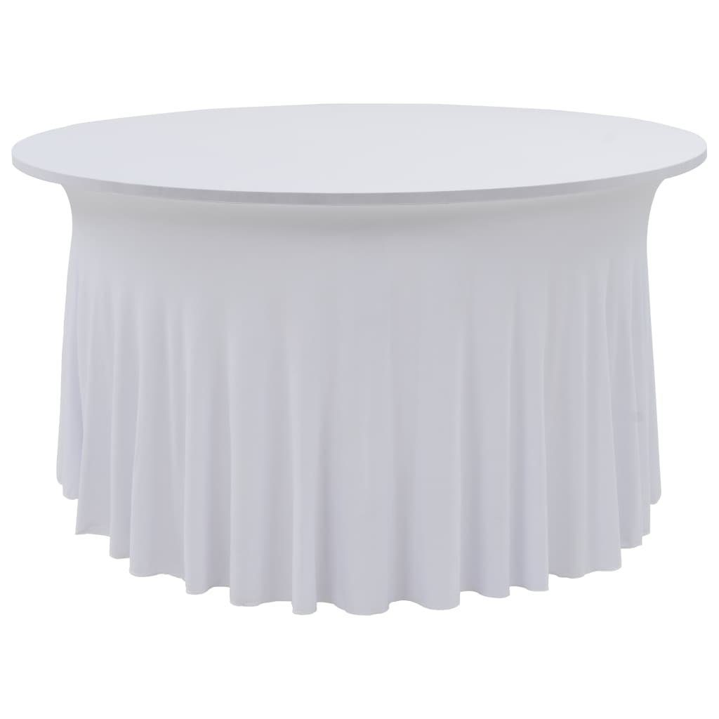 Hussen-Set 2 Stück Stretch-Tischdecken mit Rand Weiß 150x74 cm, furnicato