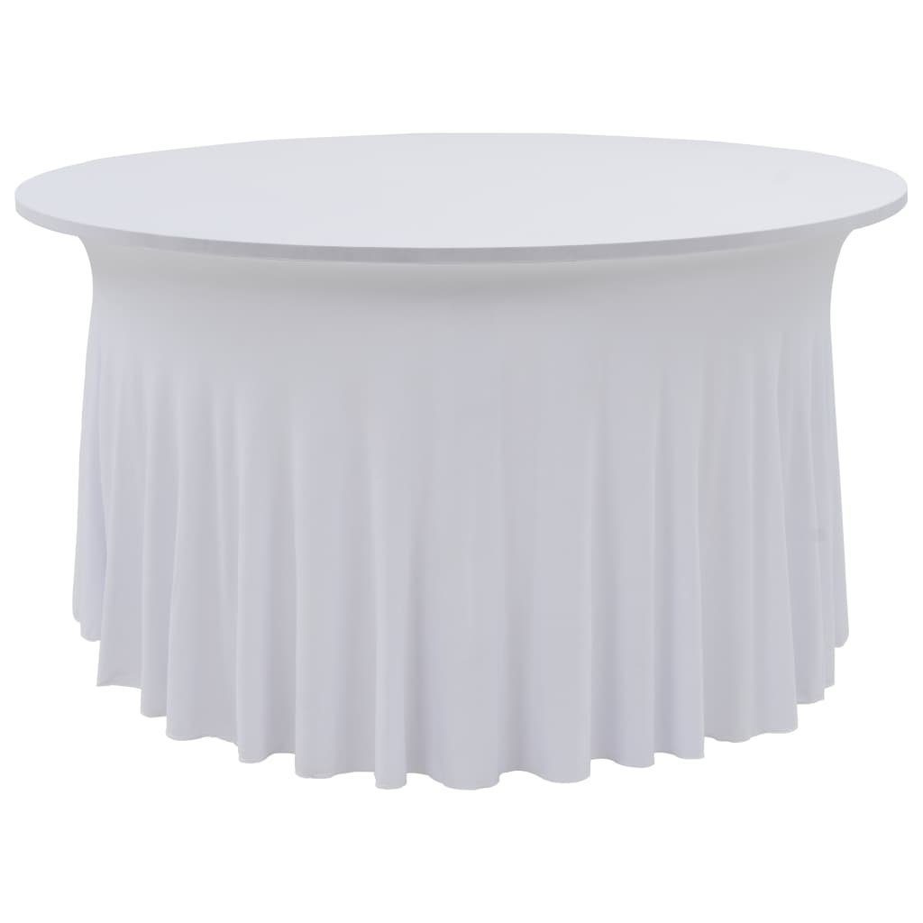 furnicato Hussen-Set 2 Stück Stretch-Tischdecken mit Rand Weiß 150x74 cm