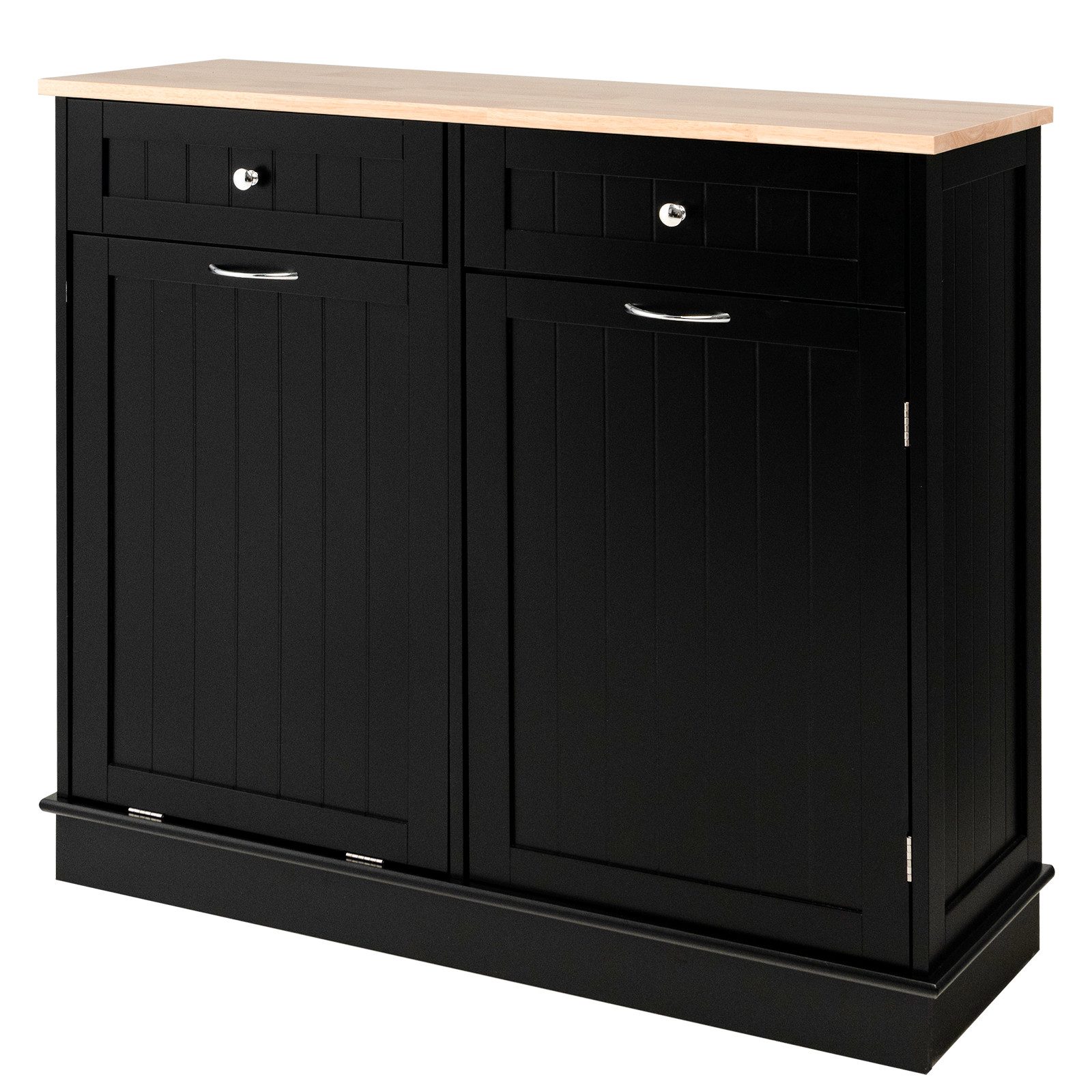 COSTWAY Kommode, für 40L Mülleimer, mit Arbeitplatte, Schublade 100x35,5x90cm