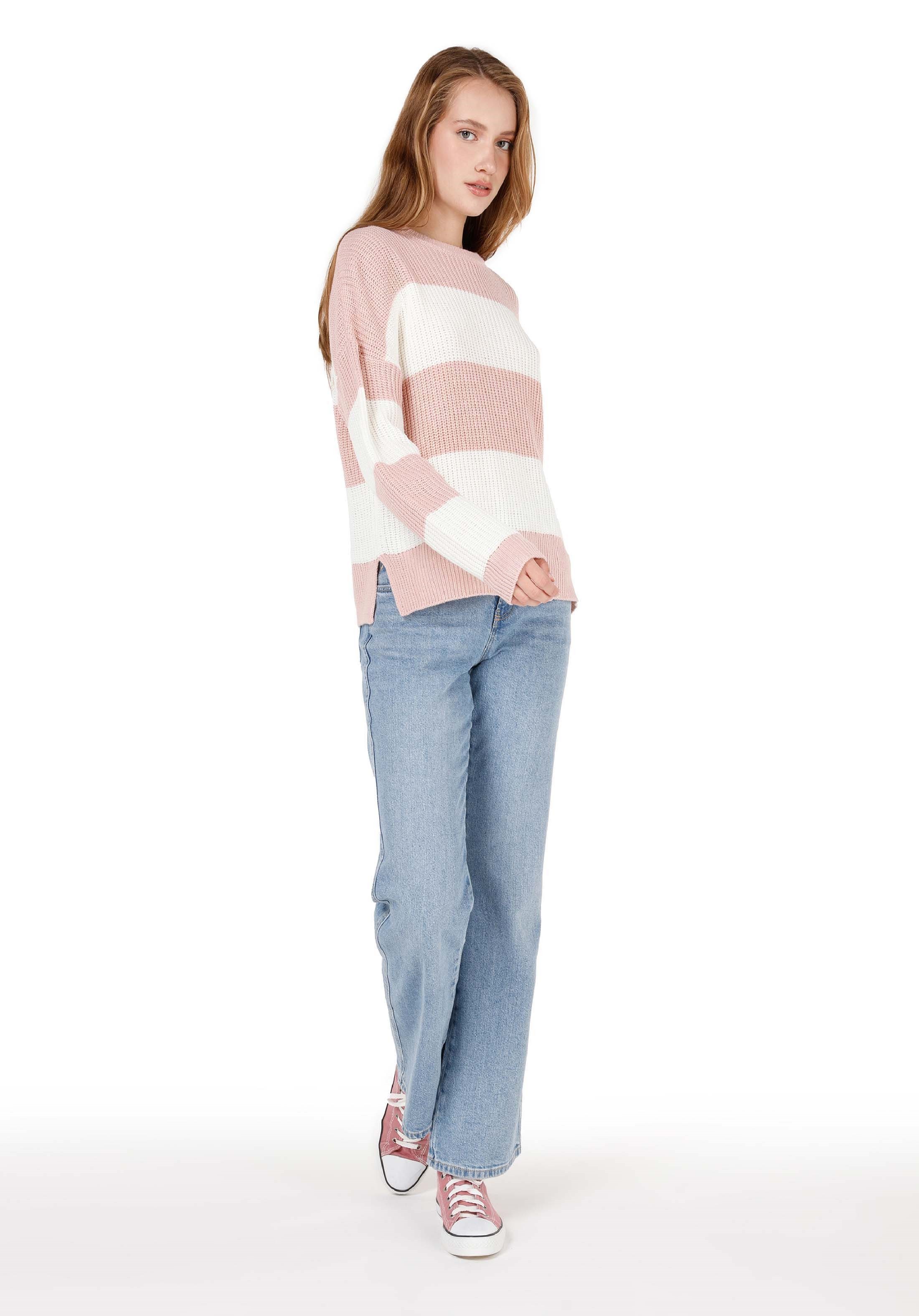 Colins Streifenpullover Colins Regular Fit Rundhalspullover für Damen