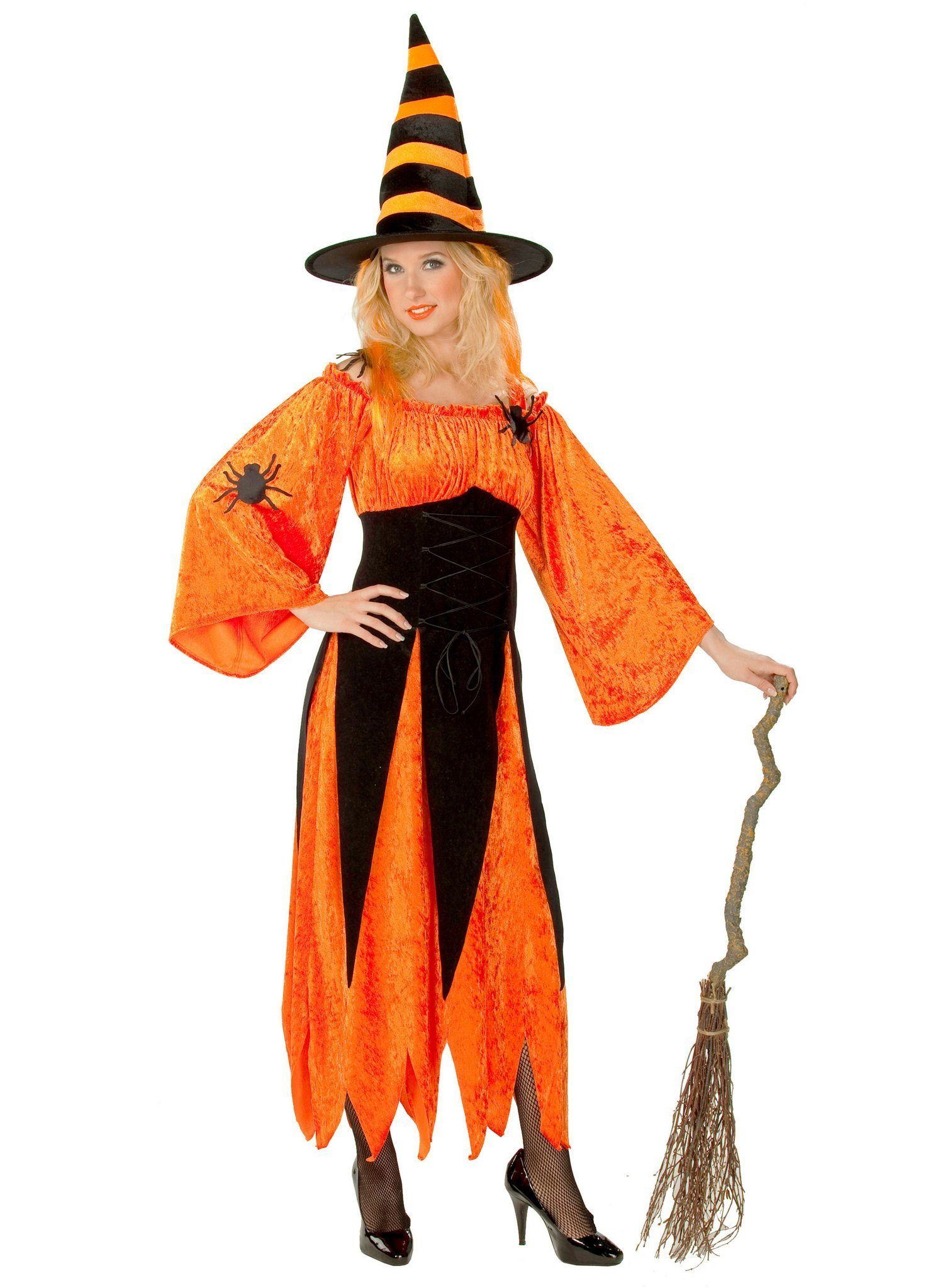 Rubie´s Kostüm Kürbishexe Kostüm, Hexenkostüm in typischen Halloween-Farben