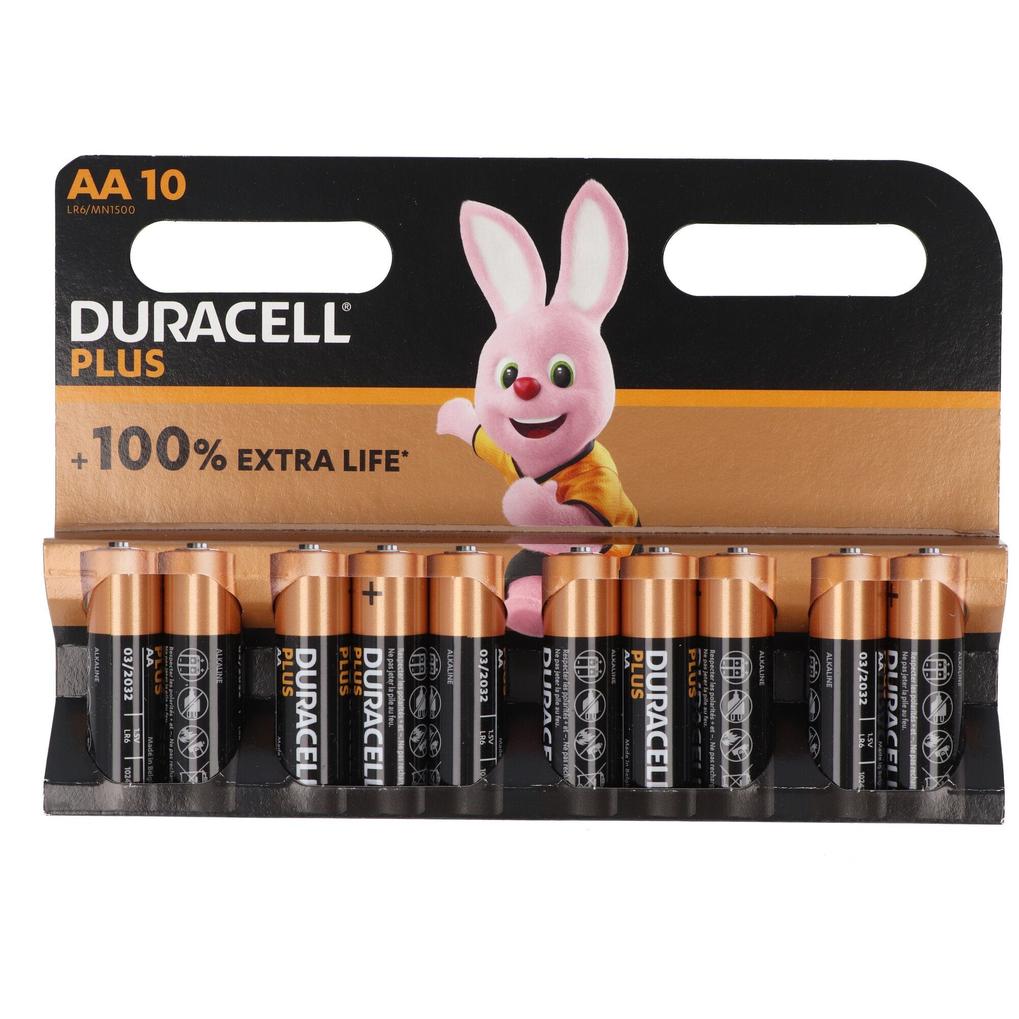 Duracell Duracell Batterie Alkaline, Mignon, AA, LR06, 1.5V Plus, Extra Life, Batterie, (1,5 V)