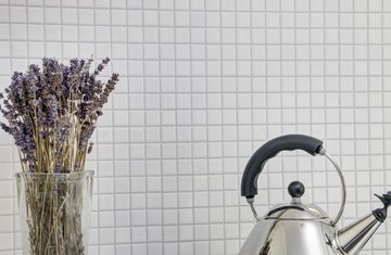 Mosani Mosaikfliesen Keramikmosaik Mosaikfliesen WEISS GLÄNZEND Bad Küche