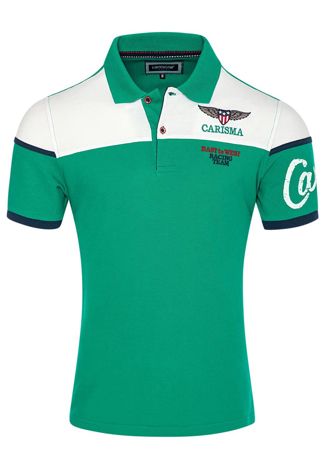 CARISMA Poloshirt CRRIALTO & Stickereien Grün mit Bedruckt