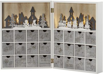 KONSTSMIDE befüllbarer Adventskalender (1-tlg), LED Holzsilhouette, "Adventskalender"