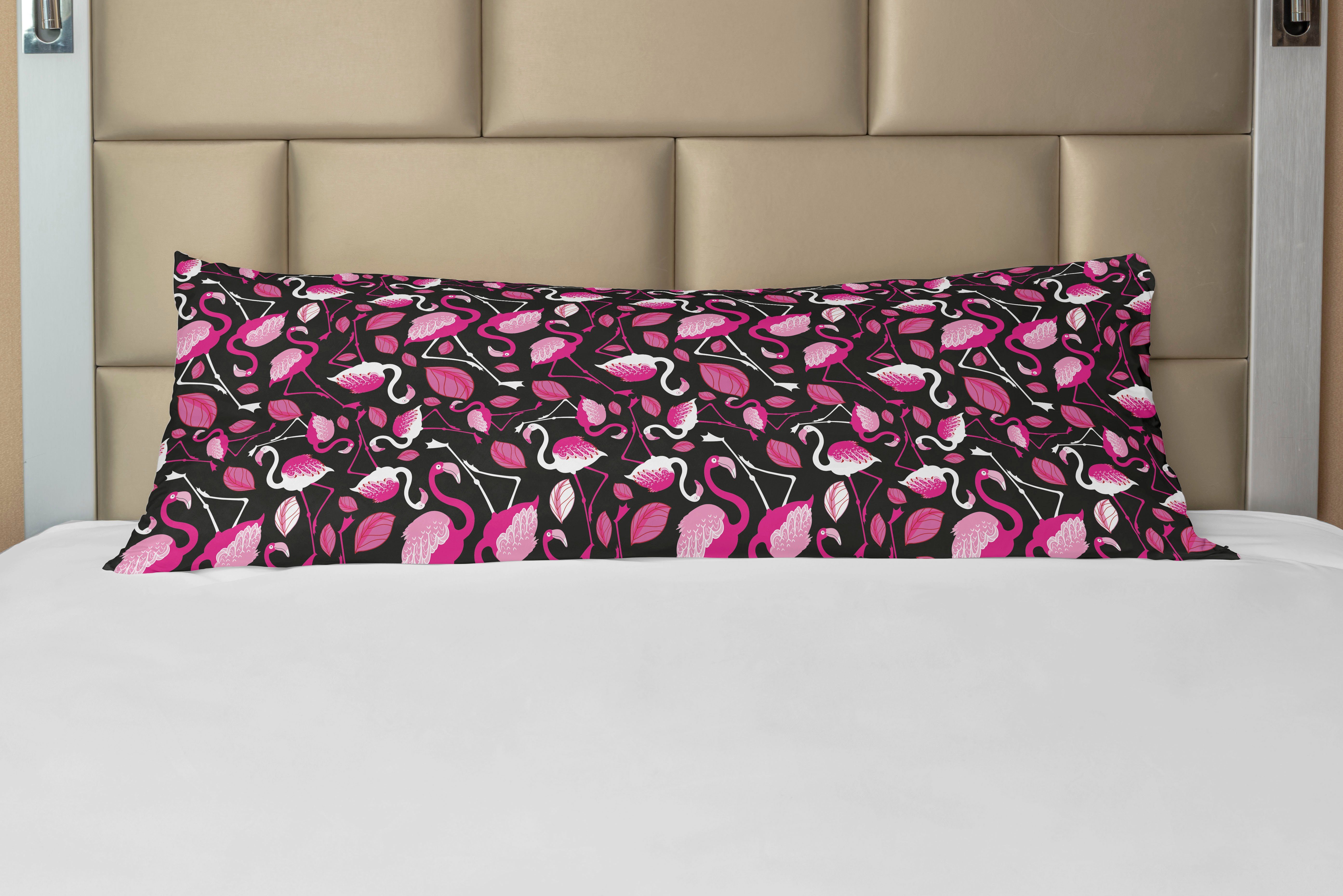 Seitenschläferkissenbezug Deko-Akzent Langer Kissenbezug, Abakuhaus, Tropical Rosa Exotische Flamingos