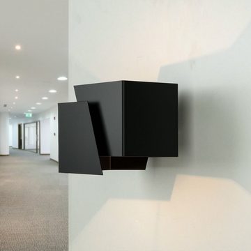 Licht-Erlebnisse Wandleuchte BLOX, LED wechselbar, Warmweiß, Up Down Metall G9 B: 17 cm Schwarz indirekt Treppenhaus Flur