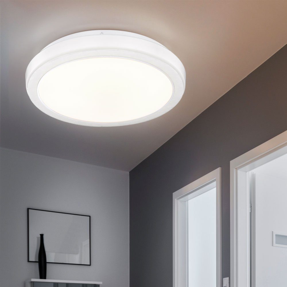 GLOBO LIGHTING LED Deckenleuchte, Leuchtmittel inklusive, Warmweiß, Deckenleuchte Deckenlampe Wohnzimmerleuchte LED weiß rund Schlafzimmer