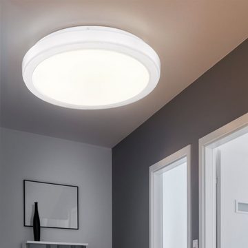 Globo LED Deckenleuchte, Leuchtmittel inklusive, Warmweiß, Deckenleuchte Deckenlampe Wohnzimmerleuchte LED weiß rund Schlafzimmer