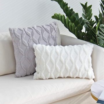 Kissenbezug Luxuriöse, weiche Kissenbezüge für Couch, Schlafzimmer,50*50 cm, weiß, Lubgitsr (2 Stück)