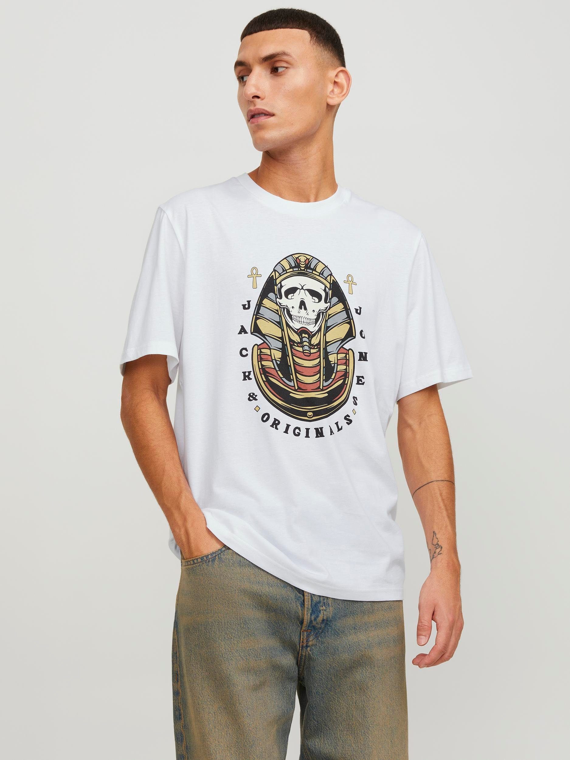 Jack & Jones Rundhalsshirt JORHEAVENS TEE SS CREW NECK SN Bright White