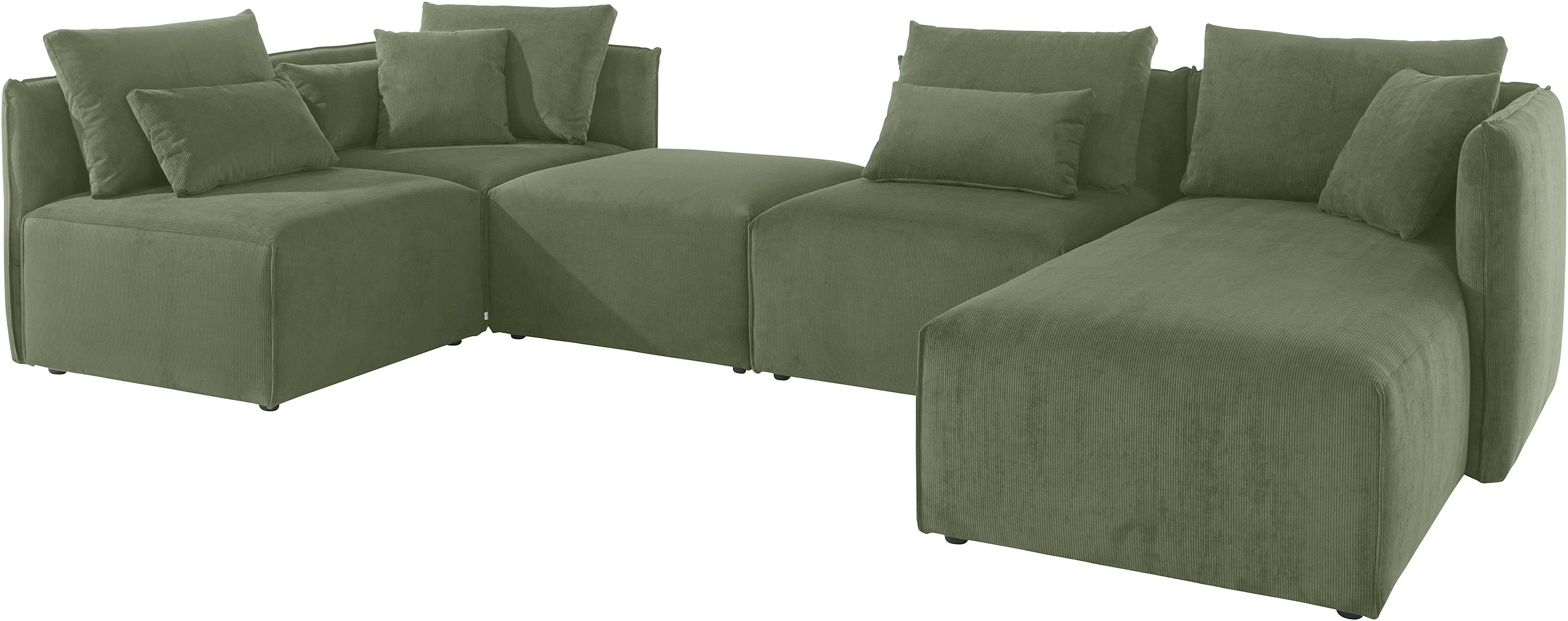 OTTO home Wohnlandschaft Nöre U-Form, 5 Teile, in vielen Bezugsqualitäten und Farben s. auch "Nöre"