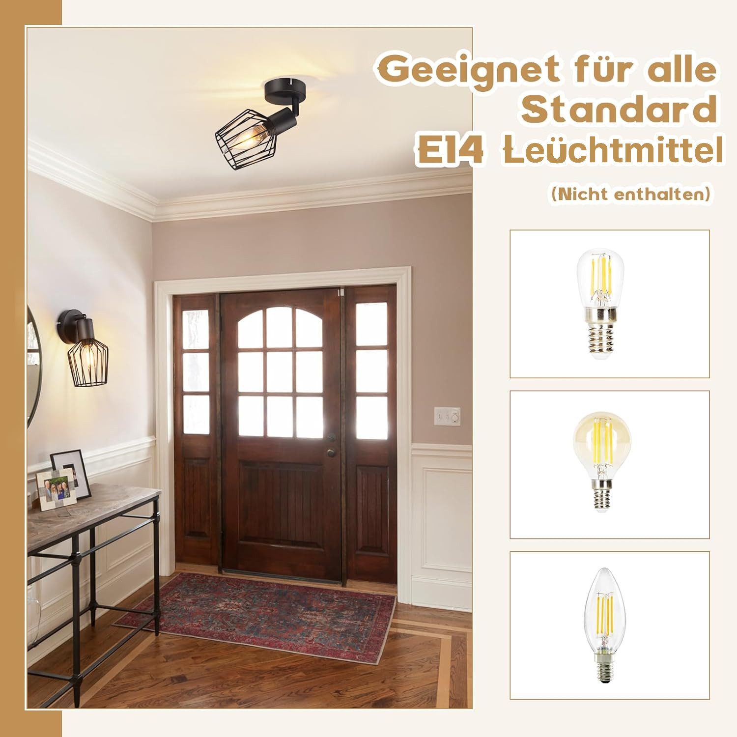 Nettlife Deckenstrahler Vintage Schwarz/Weiß 1/2/3/4/6 Flamming E14 industr günstig online kaufen