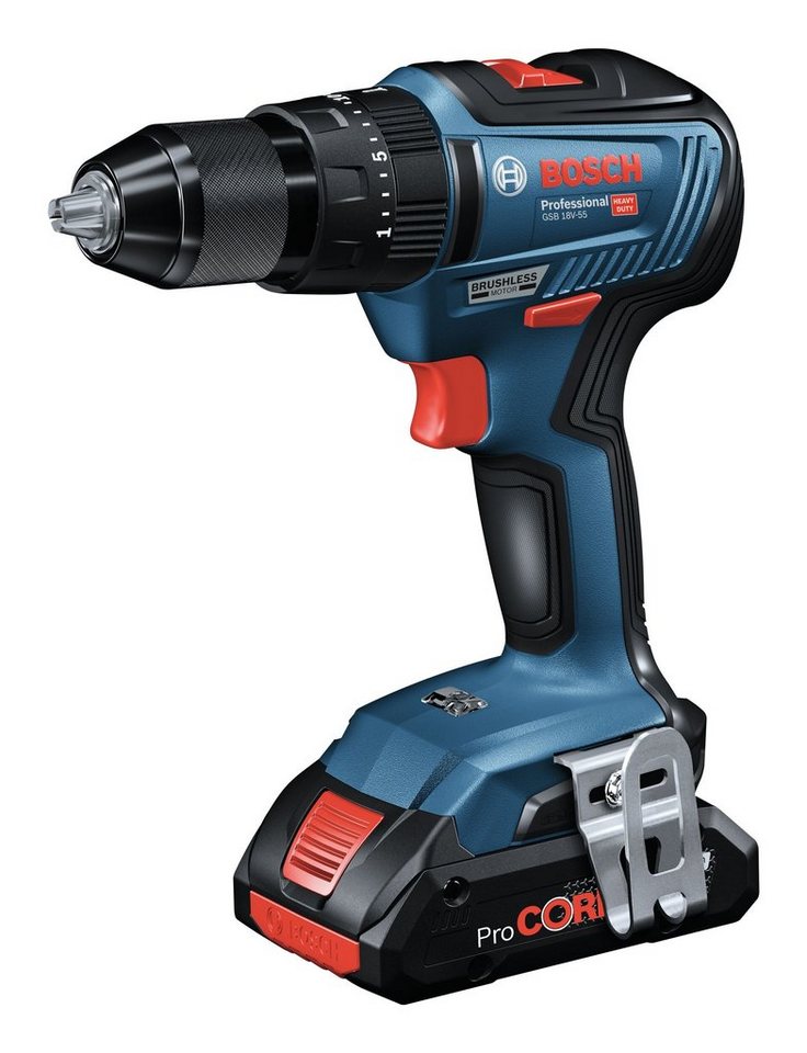 Thumbnail - Bosch Professional Akku-Schlagbohrschrauber GSB 18V-55, 18 V, Mit 1x Akku ProCORE 4 Ah - im Karton