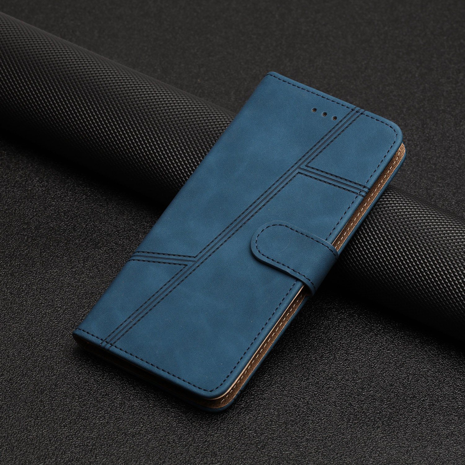 S23 Tasche Blau Samsung Cover Case Ultra S23 Galaxy Hülle 5G CLM-Tech Handytasche Etui 5G Standfunktion Handyhülle), Wallet Samsung für Kartenfächer, Kunstleder aus (1x Galaxy Ultra