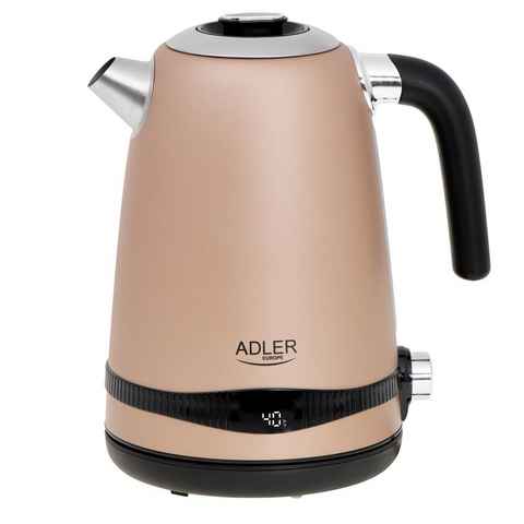 Adler Wasserkocher AD 1295 Champion, 1,7 l, 2200,00 W, LCD-Anzeige, Einstellbare Kochtemperatur, Warmhaltefunktion