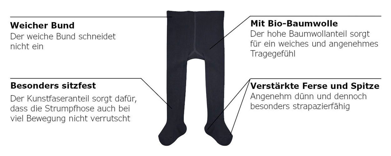 Camano Strumpfhose ca-soft (3er Pack) mit weichem Bund und soften Zehennähte