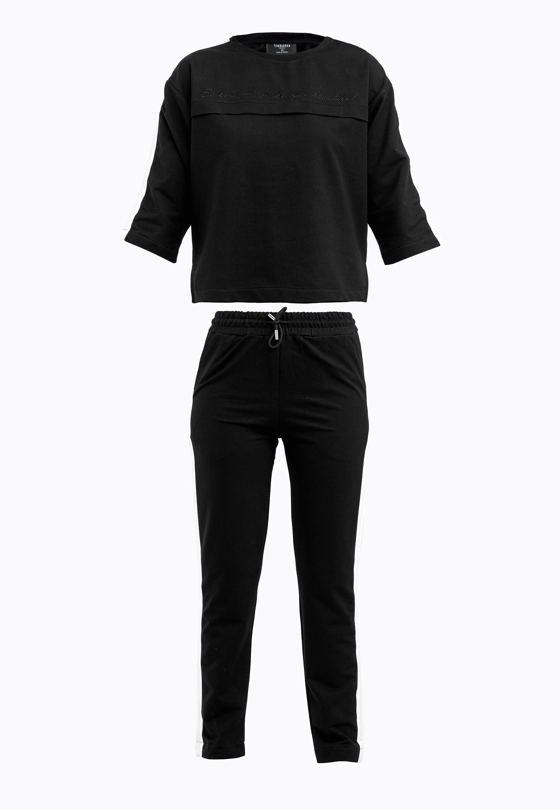Tom Barron Trainingsanzug Two Color Tracksuit mit Be Kind At Mad You Beautiful Top