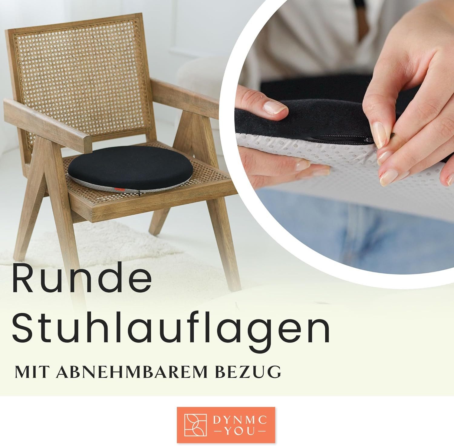 DYNMC you Sitzkissen Stuhl - Stuhlkissen 39x39 - Rund Set, Mittelhart H3 - günstig online kaufen