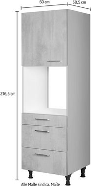 nobilia® Backofenumbauschrank "Riva", Ausrichtung wählbar, mit Schublade und zwei Auszügen und einer Tür, vormontiert, Breite/Höhe: 60/216,6 cm