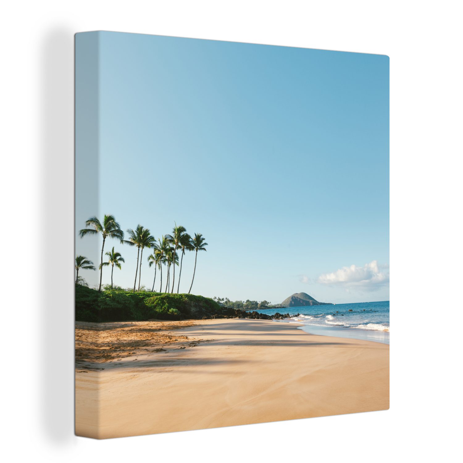 OneMillionCanvasses® Leinwandbild Strand - Sommer - Palmen, (1 St), Leinwand Bilder für Wohnzimmer Schlafzimmer