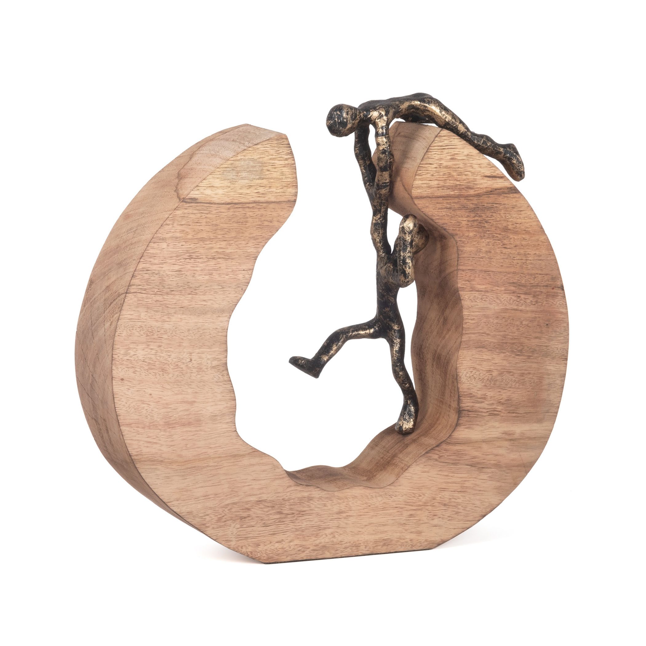 Moritz Skulptur Skulptur Teamwork Teamarbeit 29x28cm, Holz, Tischdeko, Fensterdeko, Wanddeko, Holzdeko, Weihnachtsdeko