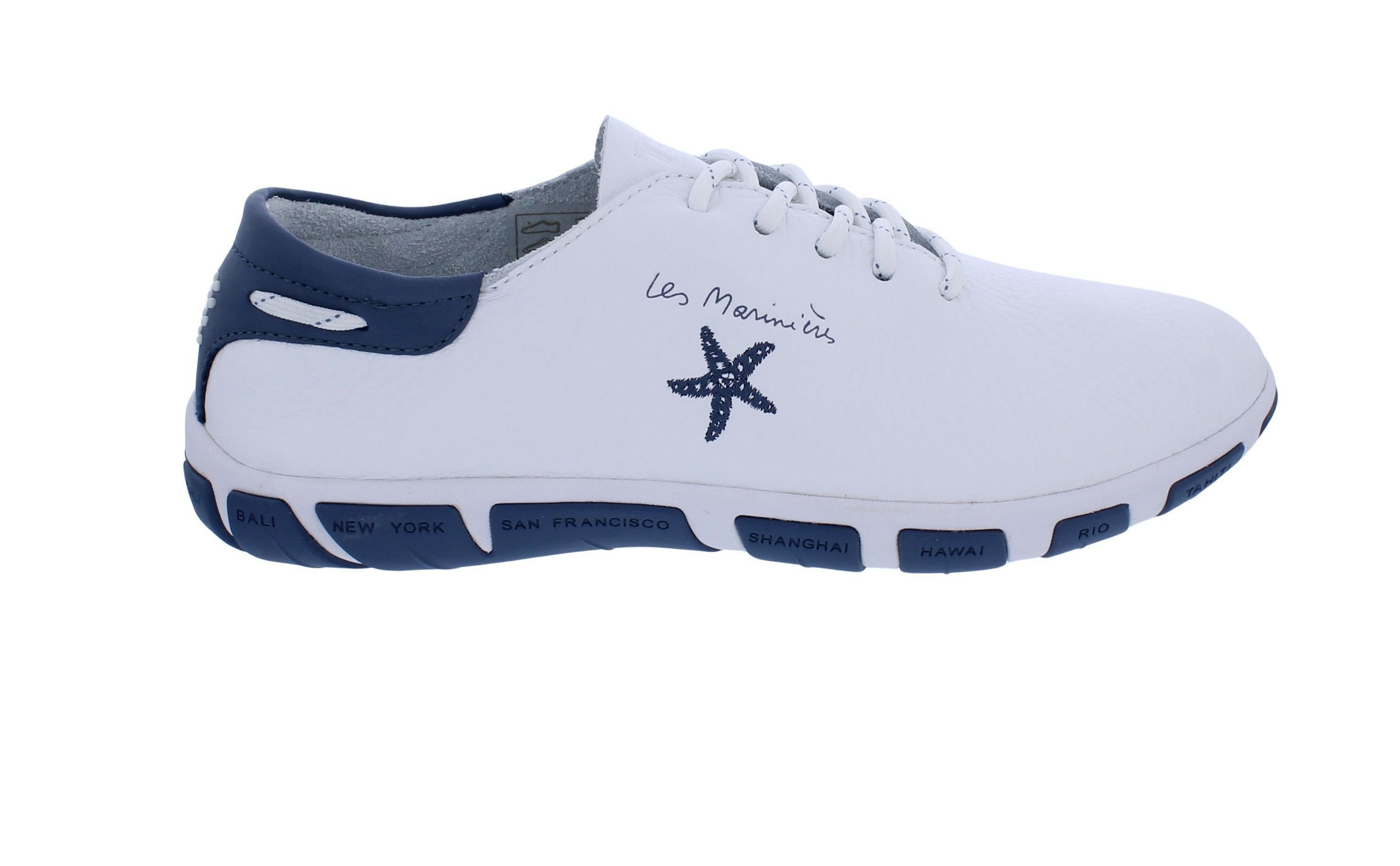 tbs TBS Bootsschuh Jazaru Z7922, Glattleder, Weiß-Blau mit Non-Marking-Soh Bootsschuh