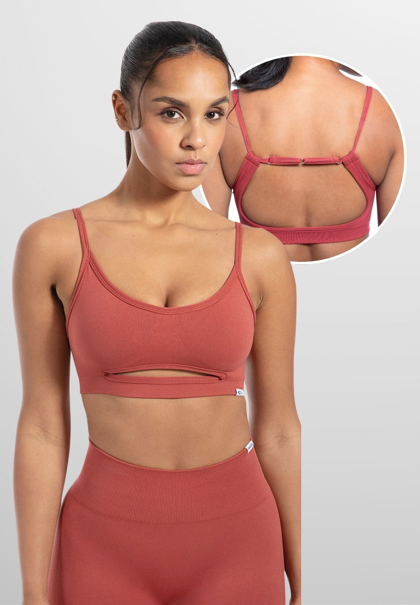 Sport-BH Nesa, Blickdicht Rutschfestes Sport Bra, Gerippter Stoff