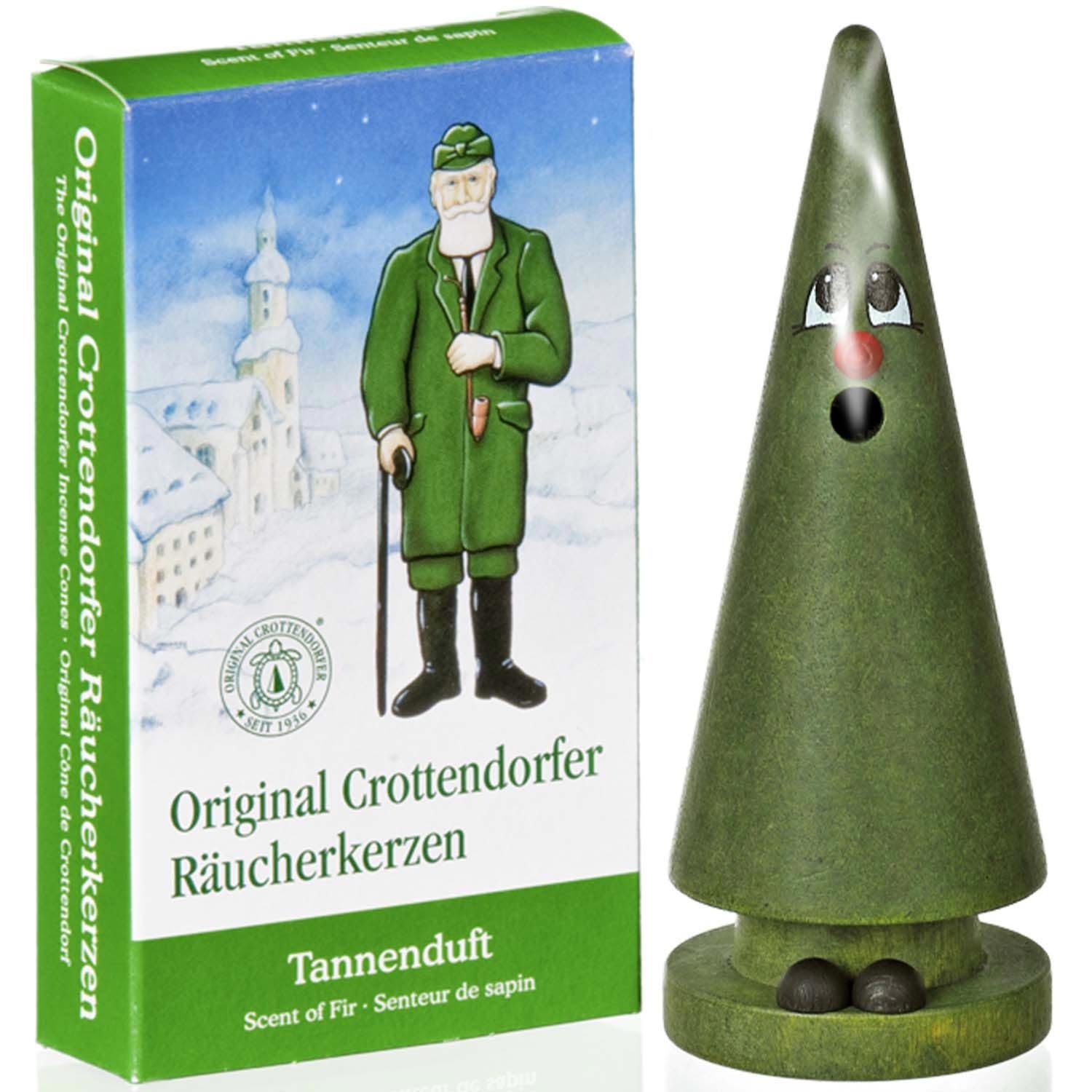 Crottendorfer Фигурка курильщик Räucherkerzen Set Ziegenbein Tina Tanne + Tannenduft 24 Kegel, (2 St), Original Erzgebirge Holzkunst, 13cm hoch