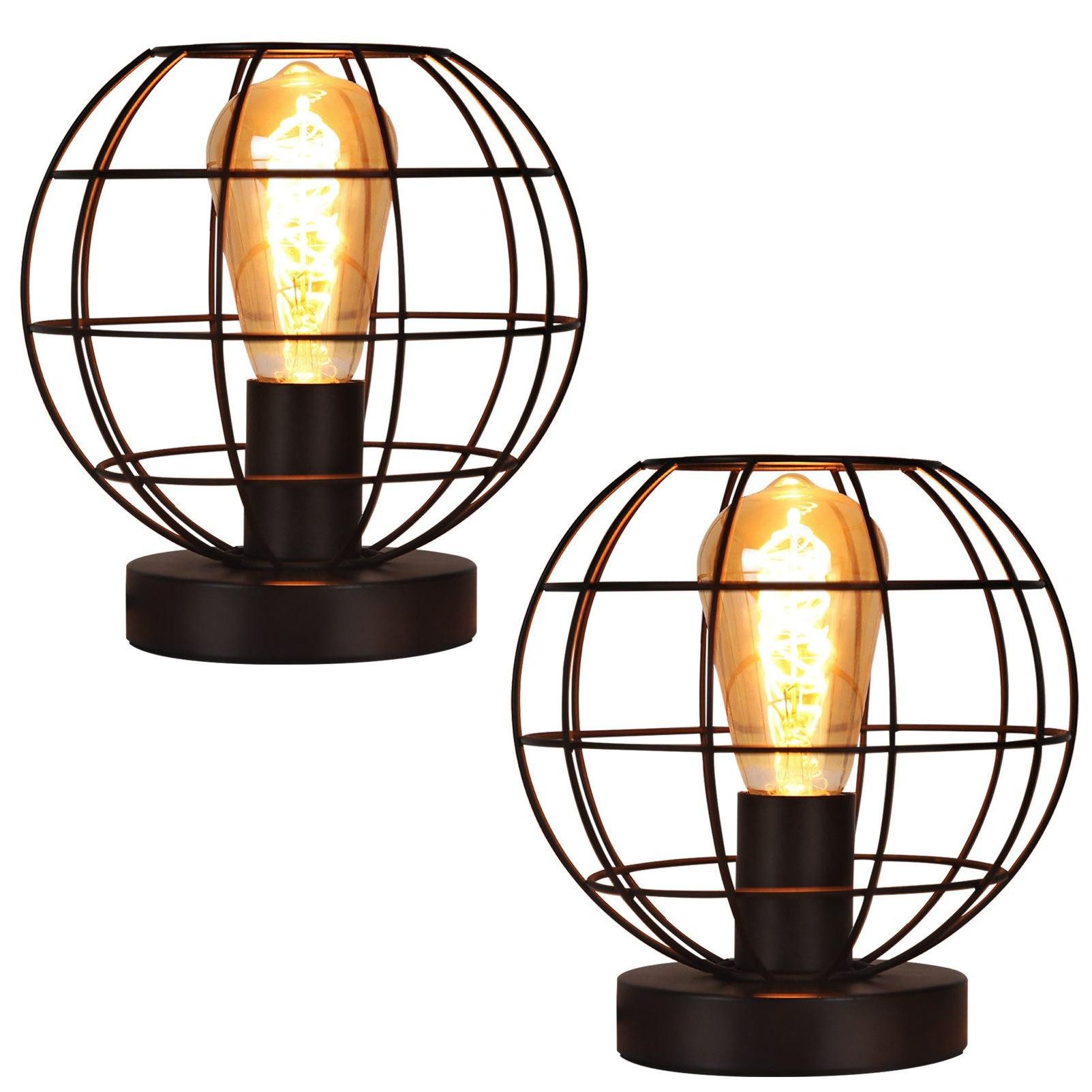 Nettlife Tischleuchte Tischlampe Vintage Schwarz E27 Metall, mit Schalter, günstig online kaufen