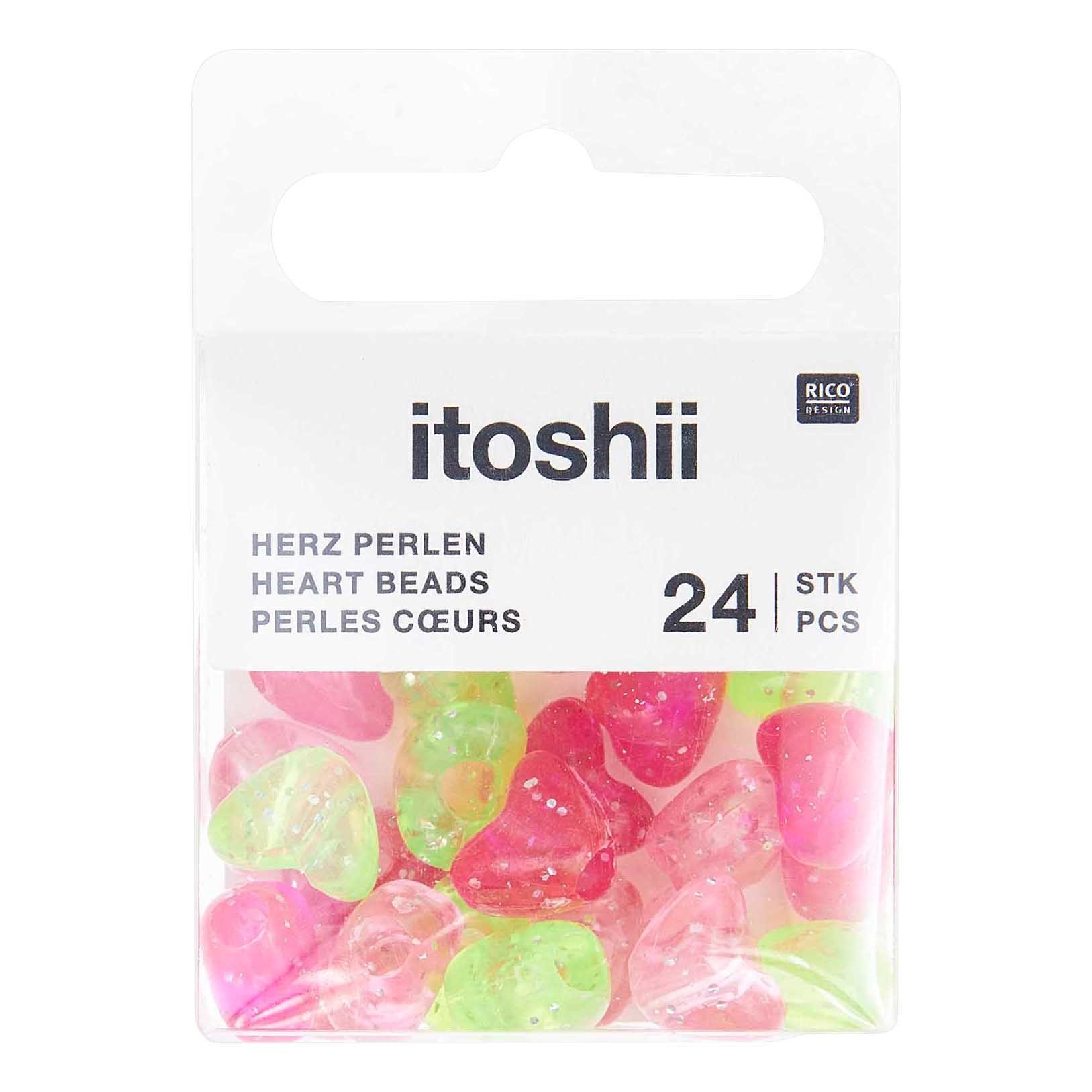 Bastelperlen itoshii Glitzerherzen