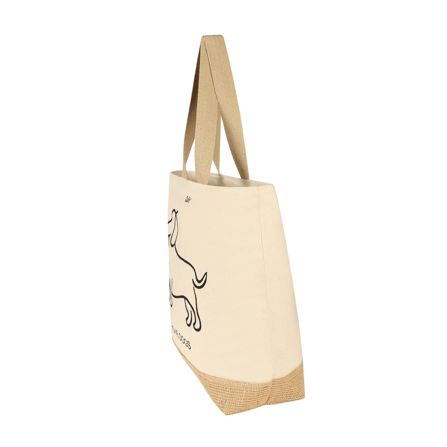 Cawö Freizeittasche Cawö Tasche We love Dogs Companion 55701-39 natur/schwarz 40x55x15 cm (1-tlg)
