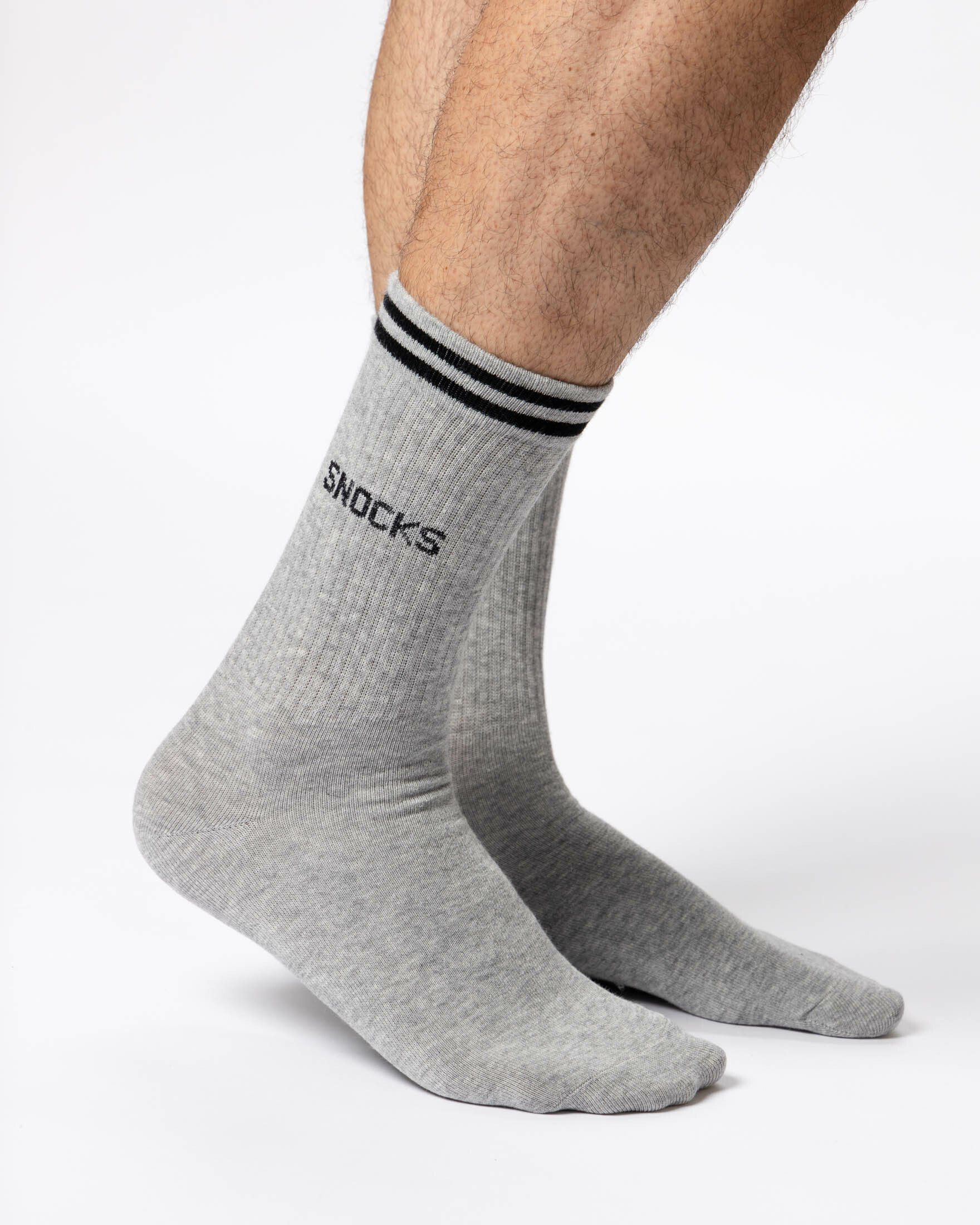 SNOCKS Sportsocken Hohe Tennissocken mit Streifen für Damen & Herren (4-Paar) aus Bio-Baumwolle, stylish für jedes Outfit