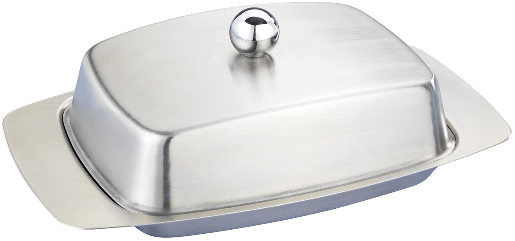 Maximex Butterdose Edelstahl, Edelstahl, (1-tlg), Butterbehälter für 250 g Butter zum Servieren, spülmaschinengeeignet