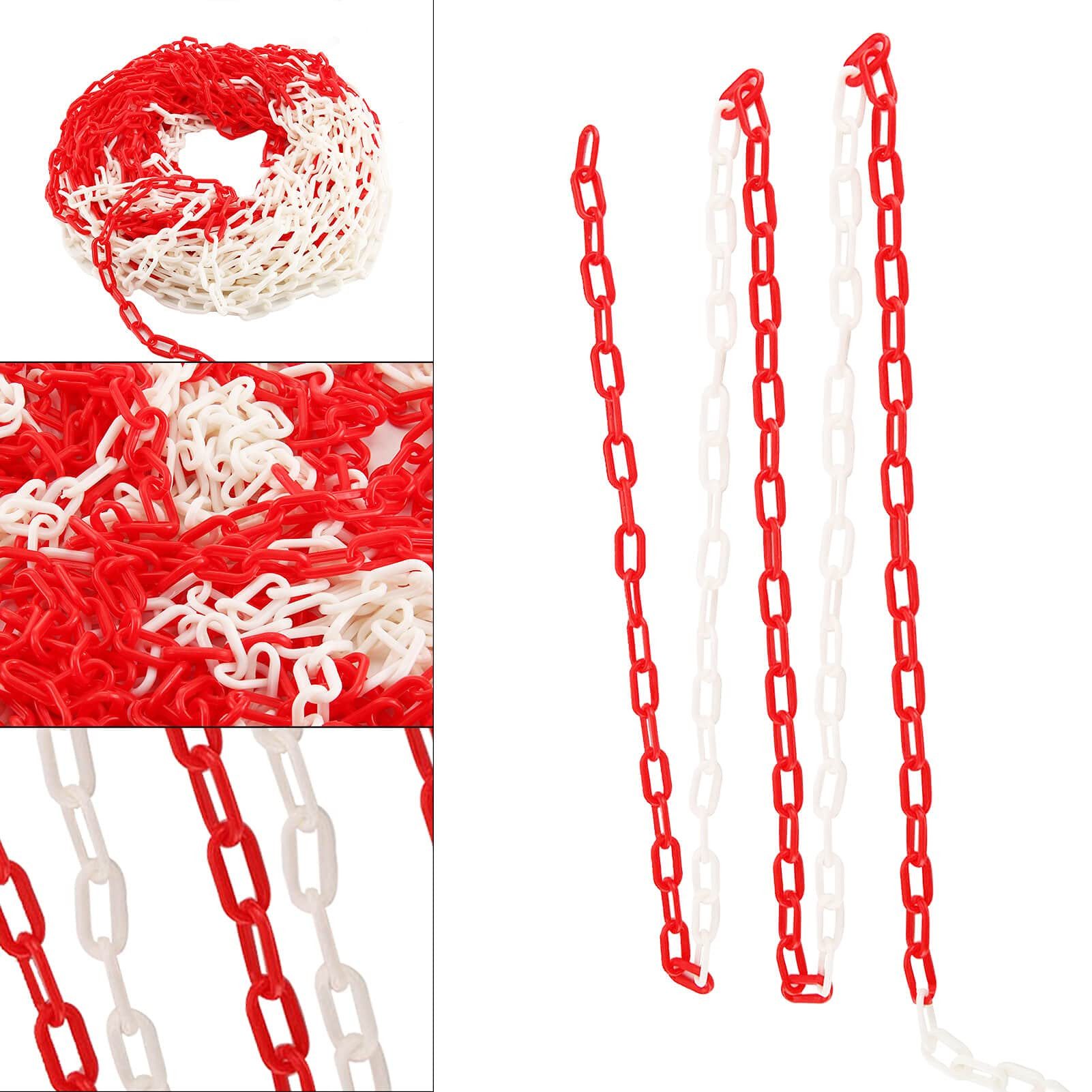 Youyijia Absperrkette 30 m 6 mm Barrier Chain Warning Chain Plastic Chain Two-Tone Plastic