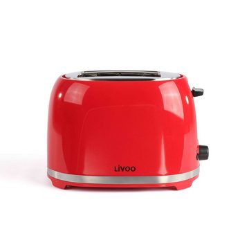 LIVOO Toaster LIVOO Frühstückset Wasserkocher Toaster Küchengeräte Set DOD160R rot