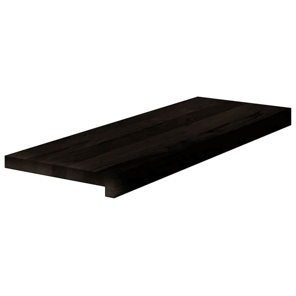 vidaXL Stufenmatte Treppenstufen 12 Stk. Braun-Schwarz 70x25x2 cm Massivholz Eiche, Rechteckig, Höhe: 2 mm