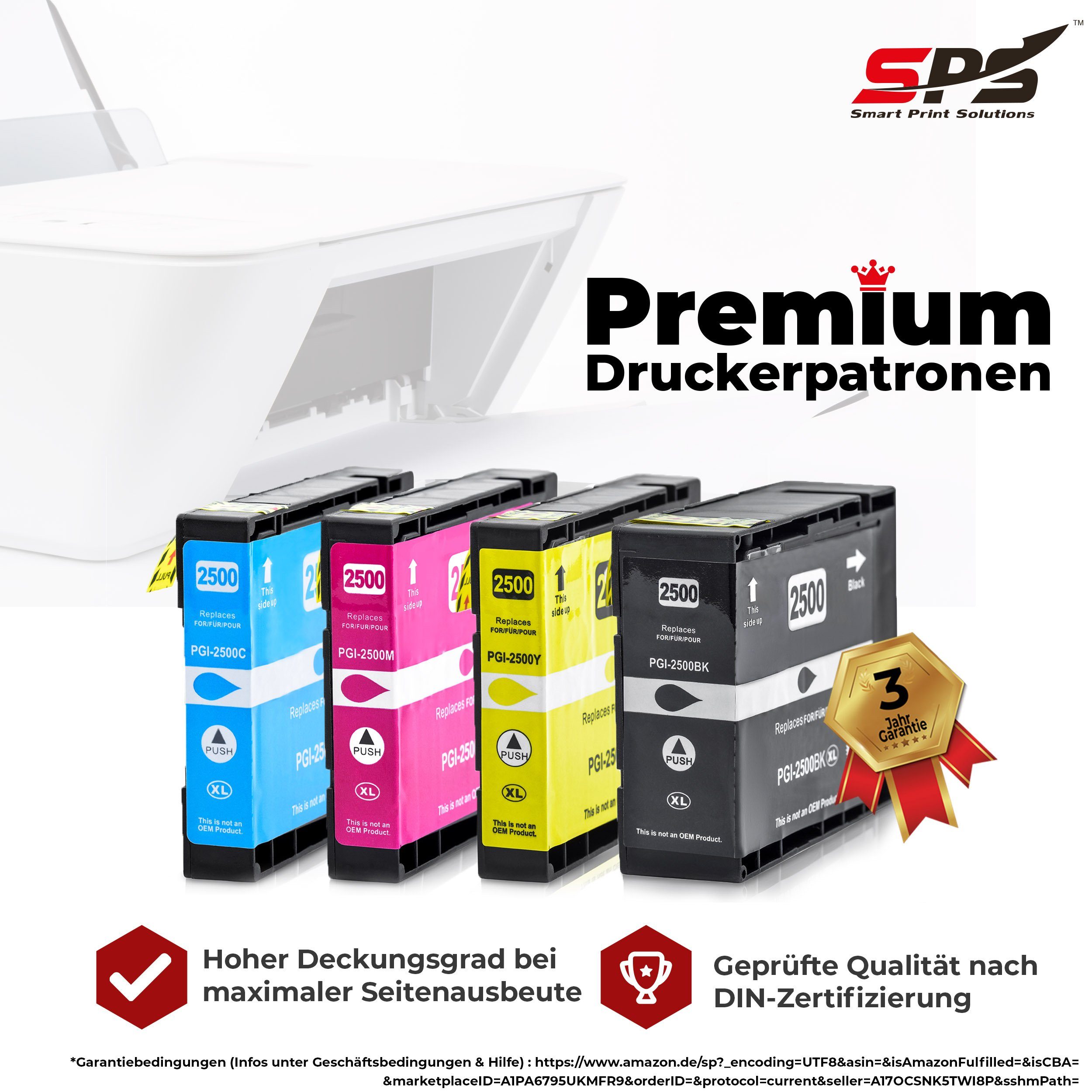 SPS Kompatibel für Canon MAXIFY MB5150 / 9254B001 / PGI-2500XLBK Schwarz Tintenpatrone (1er Pack)