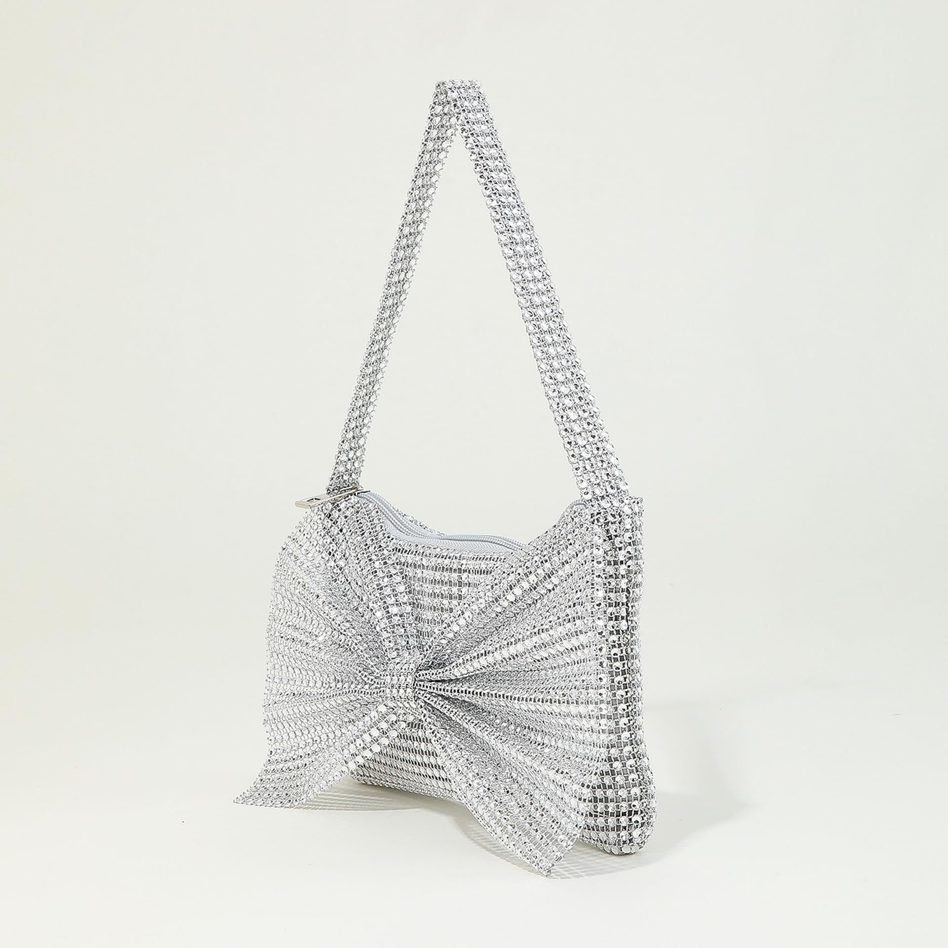 Zaewry Clutch Damen Abendtasche mit Schleife – Glitzernde Strass Handtasche, für Fest, Hochzeit & Party – Elegante Abendtasche für Frauen