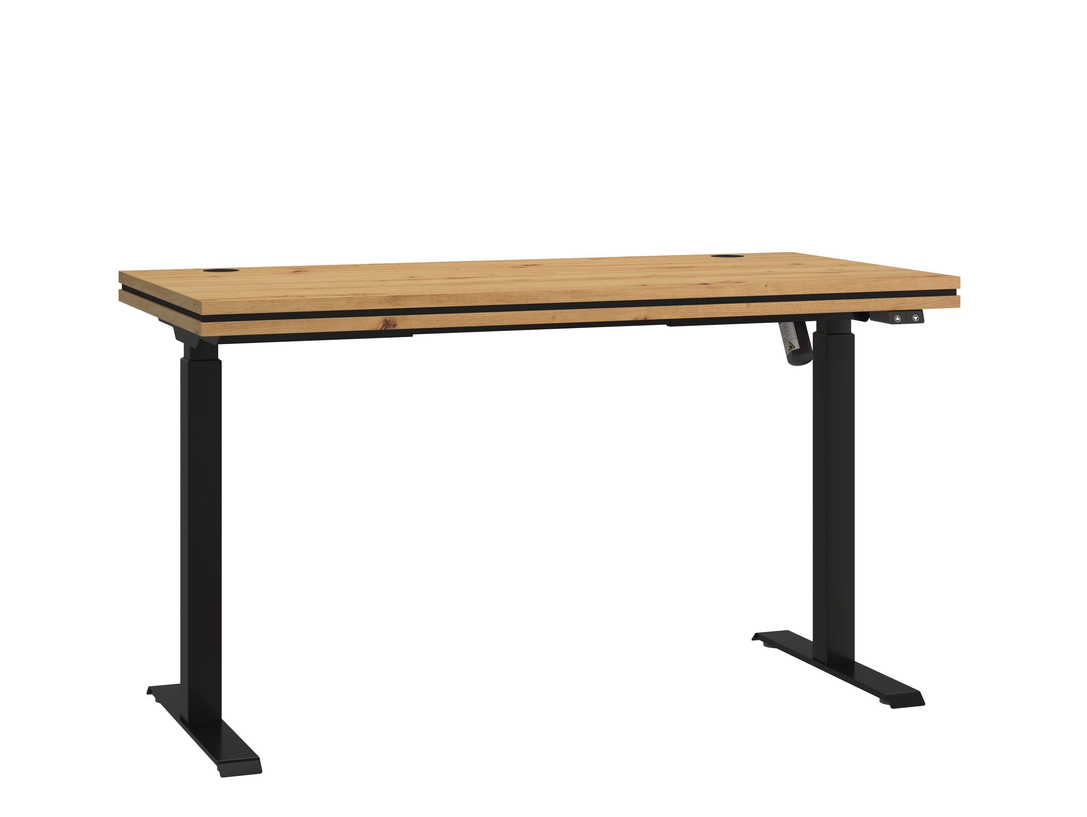 Furnix Schreibtisch mit elektrisch höheverstellbaren Kufenbeinen Büro PC-Tisch MOLUKI 161, elektrisch höhenverstellbar mit Steuermodul Eiche Artisan