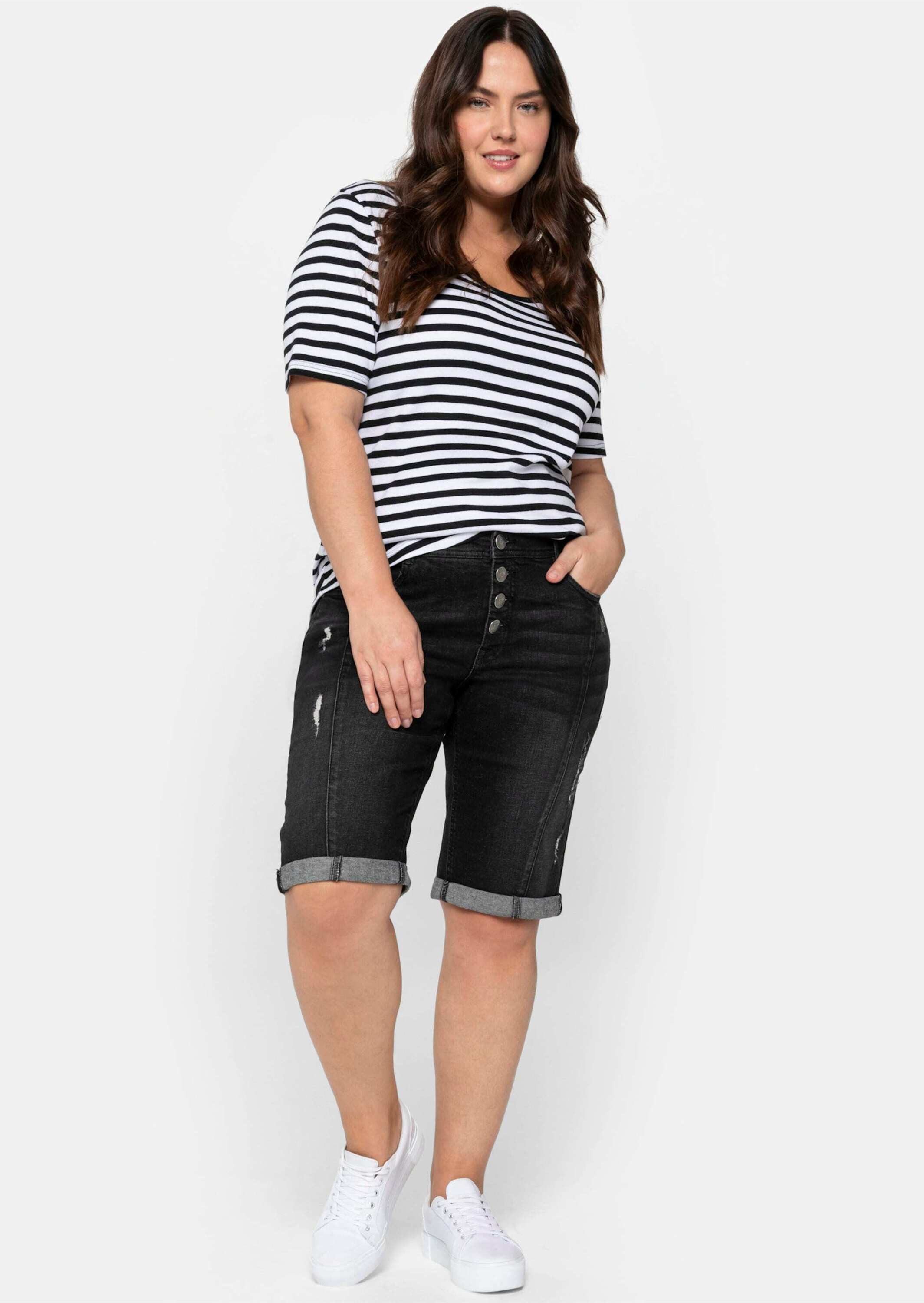 Sheego Jeansshorts Jeansbermudas