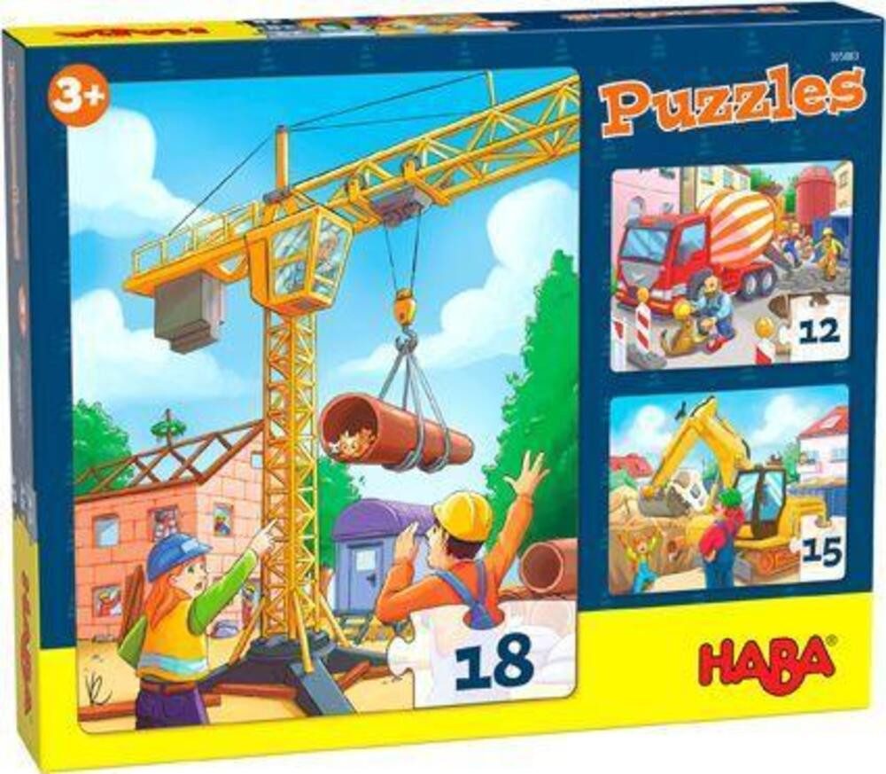 Haba Puzzle Puzzles Baustellenfahrzeuge, Puzzleteile