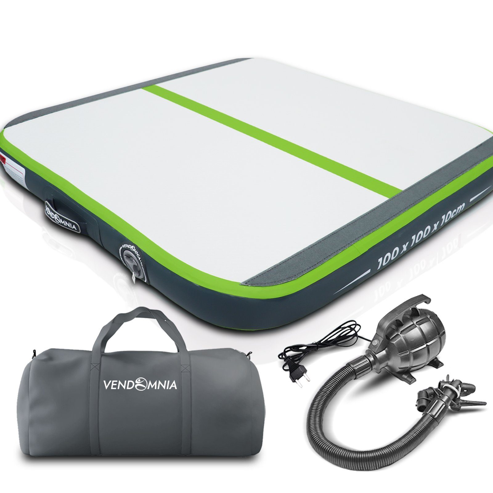 VENDOMNIA Gymnastikmatte AIRTRACK - Fitness Sport 1/2/3/4/5/6/7/8m Farbwahl (elektrische Luftpumpe aufblasbar PVC Dicke:10/20cm), Tumbling Tracking Gymnastik Yoga Air Track Matte